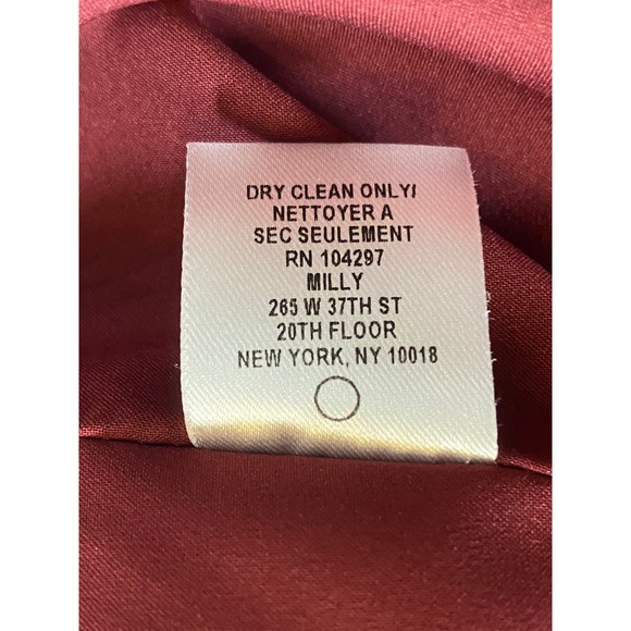 Milly Burgundy Tiered Bell Sleeve Crepe Shift Dress‎ Cocktail Valentines Size 2 - Picture 14 of 15